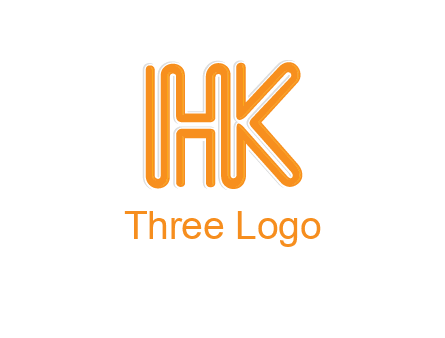 line art letter HK joined together