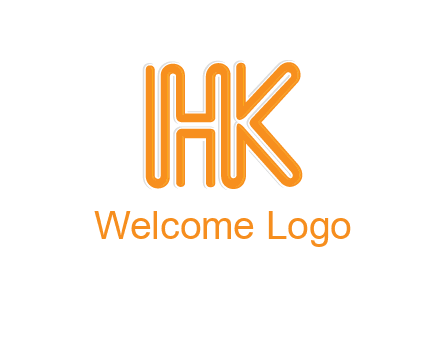 line art letter HK joined together