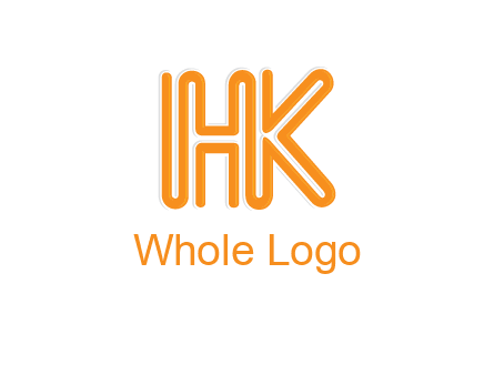 line art letter HK joined together