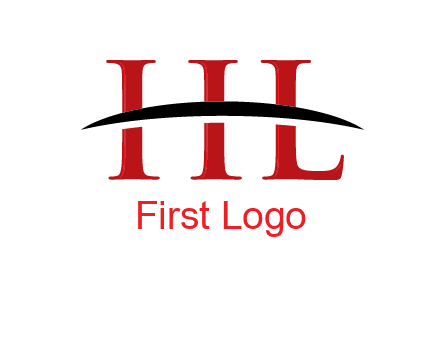 swoosh across letter HL