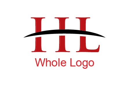 swoosh across letter HL