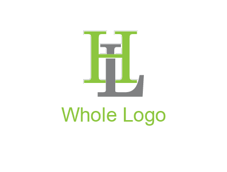 letter L behind letter H