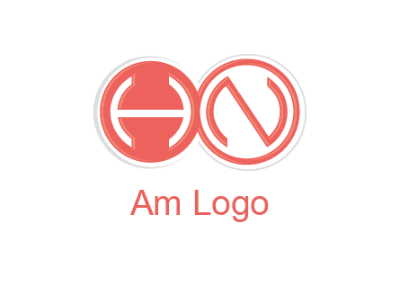 Letters h and N are in circles logo