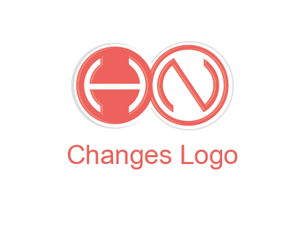 Letters h and N are in circles logo