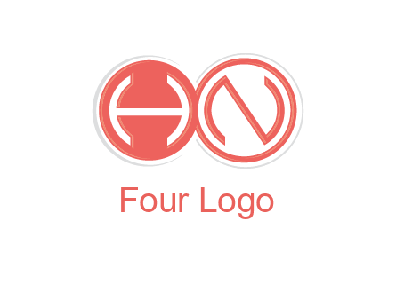 Letters h and N are in circles logo