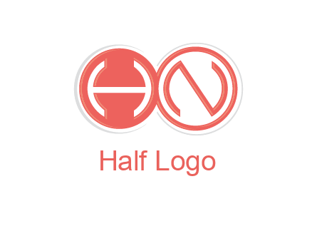 Letters h and N are in circles logo
