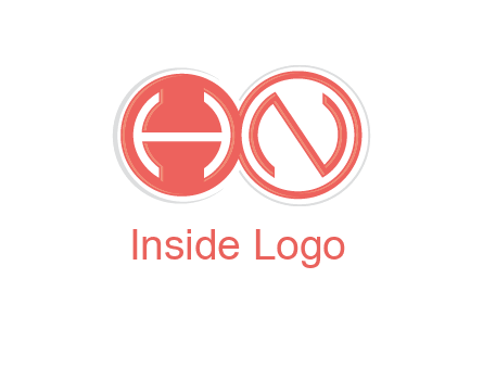 Letters h and N are in circles logo