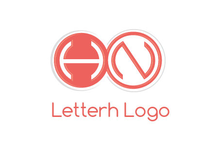 Letters h and N are in circles logo
