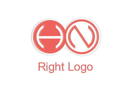 Letters h and N are in circles logo