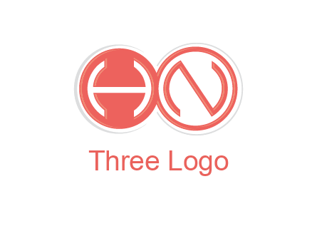 Letters h and N are in circles logo