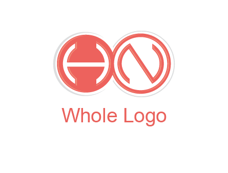 Letters h and N are in circles logo