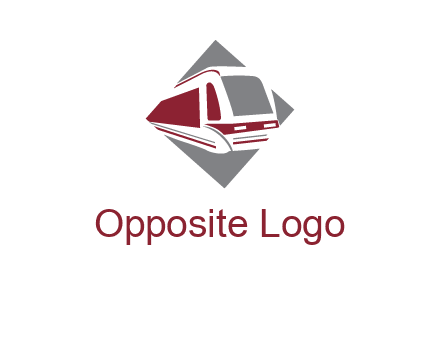 electric train in square transportation logo