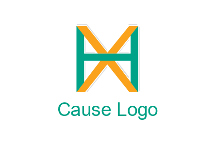letter X behind letter H