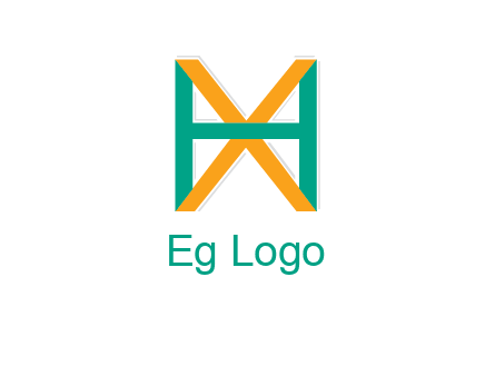 letter X behind letter H