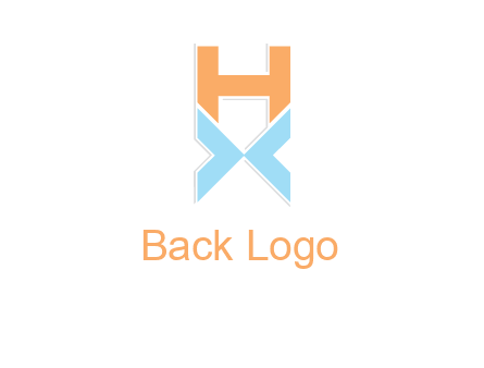 letter H above letter X