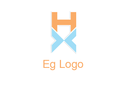 letter H above letter X