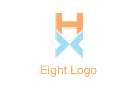 letter H above letter X