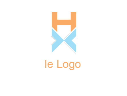 letter H above letter X