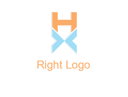 letter H above letter X