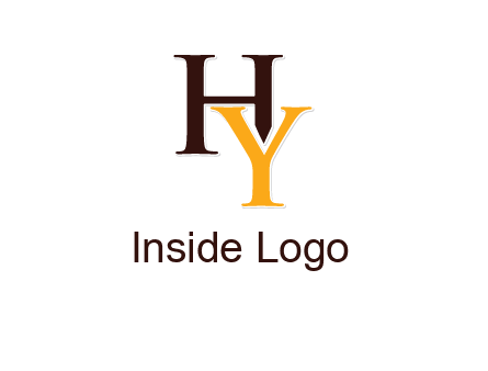 letter H behind letter Y