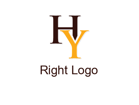 letter H behind letter Y