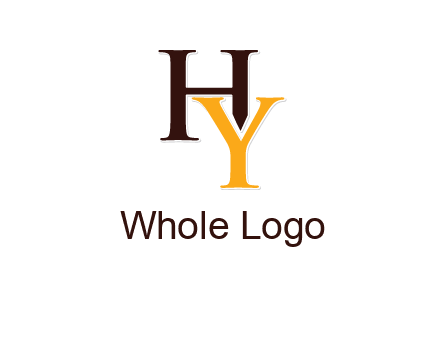 letter H behind letter Y