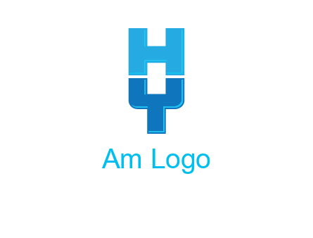 letter Y forming letter H