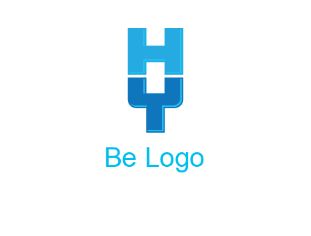 letter Y forming letter H