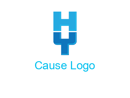 letter Y forming letter H