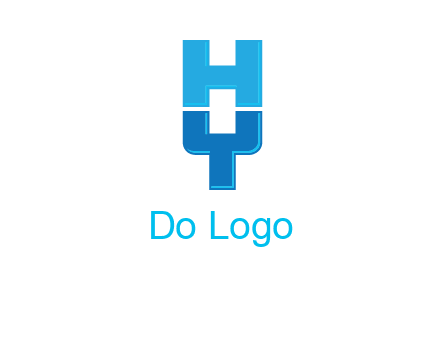 letter Y forming letter H