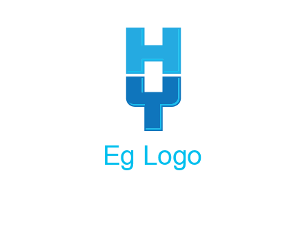 letter Y forming letter H