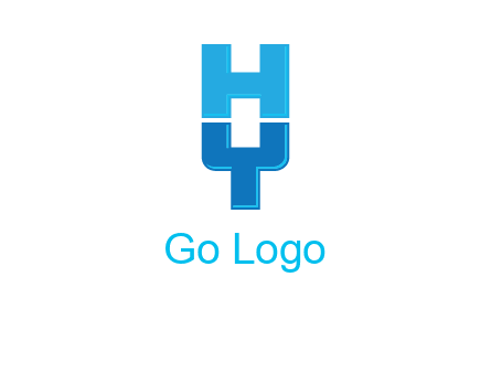 letter Y forming letter H