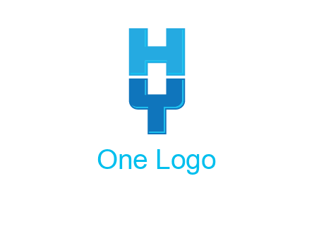 letter Y forming letter H
