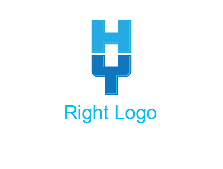 letter Y forming letter H