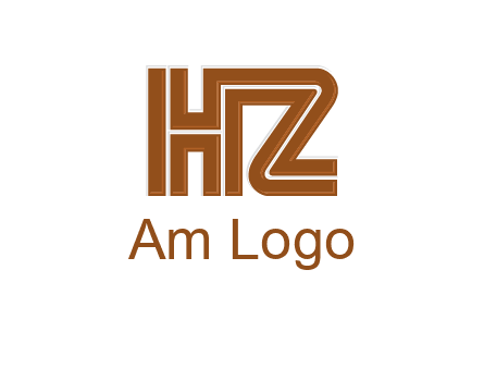 line art letter HZ together