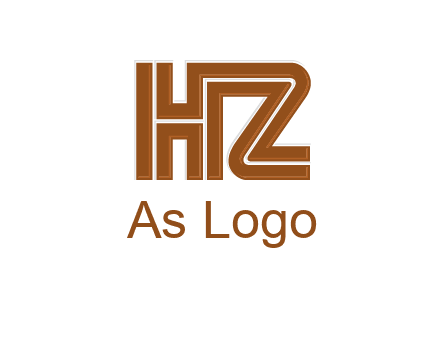 line art letter HZ together