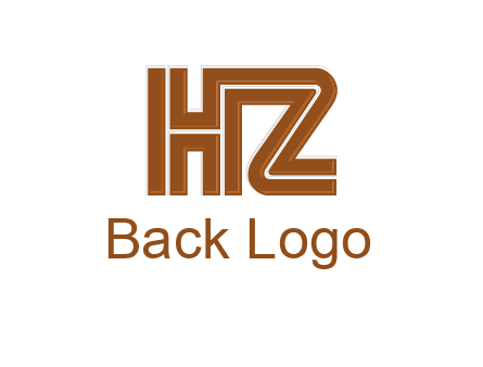 line art letter HZ together