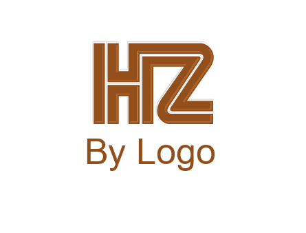 line art letter HZ together