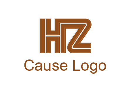 line art letter HZ together