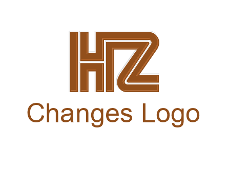 line art letter HZ together
