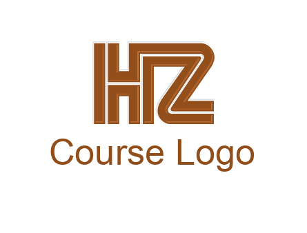 line art letter HZ together