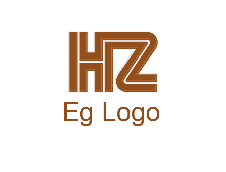 line art letter HZ together