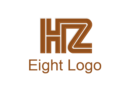 line art letter HZ together