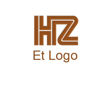 line art letter HZ together