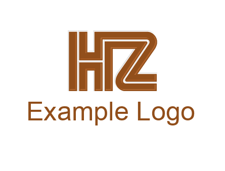 line art letter HZ together