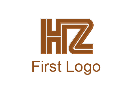 line art letter HZ together