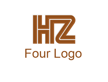 line art letter HZ together