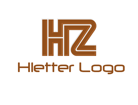 line art letter HZ together