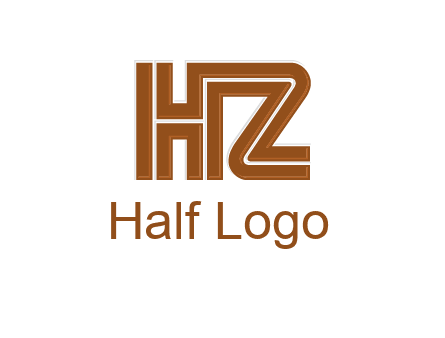 line art letter HZ together