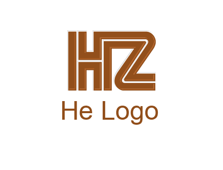 line art letter HZ together